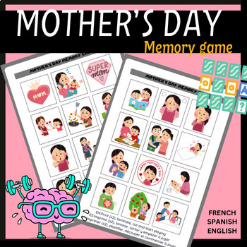 Preview of MOTHER's day,Fete des meres,Día de la Día de la Madre Brain Memory Group game