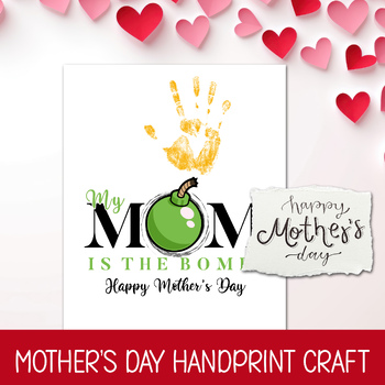 Preview of MOTHERS DAY CARD MAKING, HANDPRINT ART, EARLY ELEMENTARY CRAFTS, PRE-K ACTIVITY