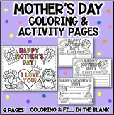 MOTHERS DAY COLORING ACTIVITY PAGES FREE