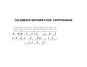 MOTHER'S DAY CRYPTOGRAM by HOUSE OF KNOWLEDGE AND KINDNESS | TPT
