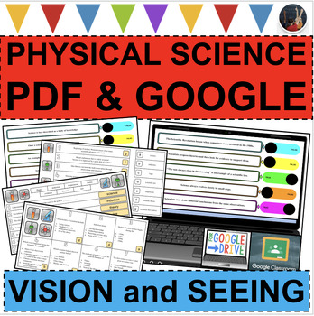 Preview of VISION and SEEING Physical Science Task Cards Activities (PDF & DIGITAL)