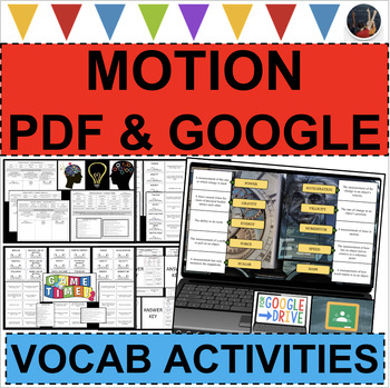 Preview of MOTION in PHYSICS Glossary Vocabulary Terms Activities (PDF & DIGITAL)