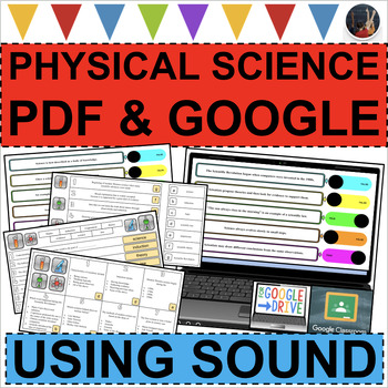 Preview of USING SOUND Hearing Physical Science Senses Task Cards Activities PDF & DIGITAL