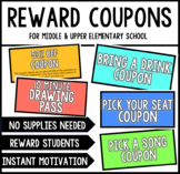 MOTIVATING COUPONS - Upper Elementary and Middle School