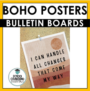 Preview of BULLETIN BOARD DECOR 10 MOTIVATIONAL POSTERS BOHO THEMED