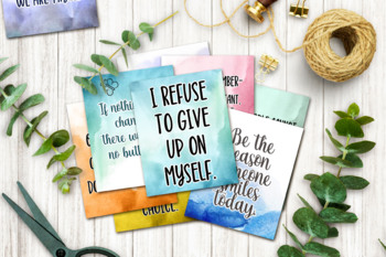 Preview of MOTIVATIONAL QUOTE CARDS FOR KIDS, NEW YEARS RESOLUTION, POSITIVE AFFIRMATIONS