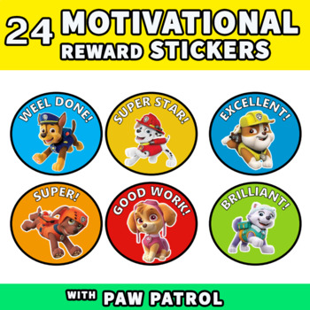 MOTIVATIONAL Reward Stickers - PAW PATROL Theme