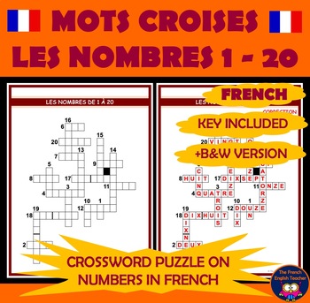 MOTS CROISES sur LES NOMBRES - crossword puzzle on numbers up to 20 in ...