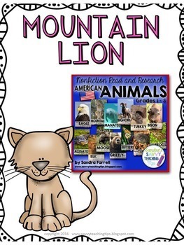 Animal Research and Life Cycle - MOUNTAIN LION by Savvy Teaching Tips