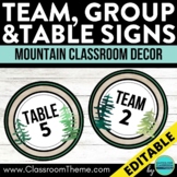 MOUNTAIN Theme Classroom Decor TABLE NUMBERS group signs t