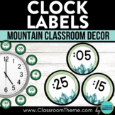 MOUNTAIN Themed CLASSROOM CLOCK LABELS analog display tell