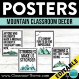 MOUNTAIN Themed Classroom Decor EDITABLE POSTERS SIGNS bul