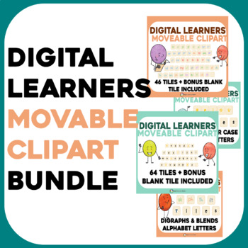 Preview of MOVABLE CLIPART BUNDLE Moveable Alphabet Digraphs Tiles for PPT or GOOGLE SLIDES