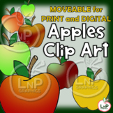 MOVEABLE Apples Clip Art for Digital Products, Printable P
