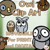 MOVEABLE Owl Classroom Theme Clip Art for Digital, Print, 