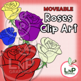 MOVEABLE Roses Clip Art for Digital Resources