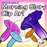 MOVEABLE Spring Morning Glory Flower Clip Art for Digital 