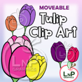 MOVEABLE Spring Tulip Flowers Clip Art for Digital Product