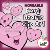 MOVEABLE Valentine Heart Emojis Clip Art for Digital and P