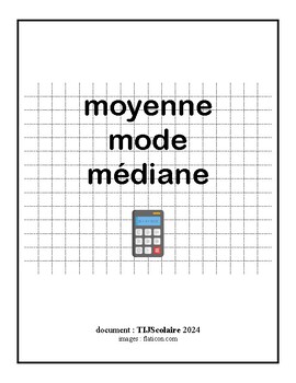 Preview of MOYENNE, MODE ET MÉDIANE