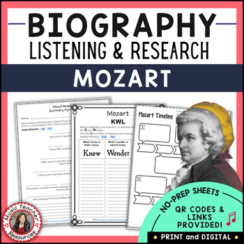 Preview of MOZART Research and Listening Activities for Middle School General Music
