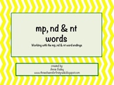MP, ND & NT Final Blend Word Study Sort and Activities