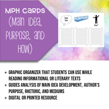 Preview of MPH Card (Main Idea, Purpose, and How)