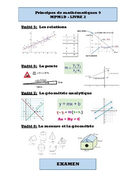 Preview of MPM1D, Principes de mathématiques 9e année, Livre 2 (de 2): UNITÉS 5 - 8