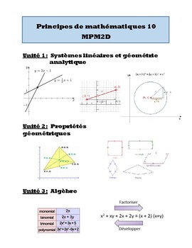 Preview of MPM2D, Principes des mathématiques, 10e année : Cours au complet (Course Pack)