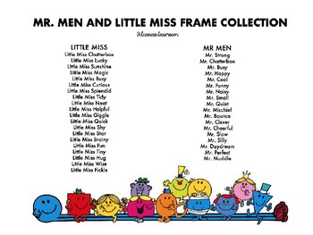 Preview of MR. MEN AND LITTLE MISS PERSONALISED FRAMES
