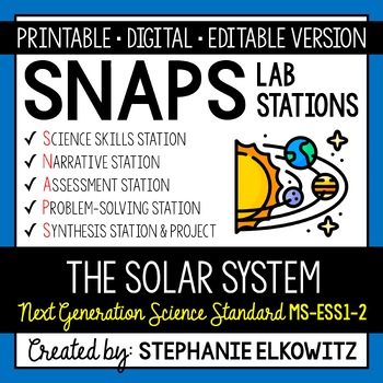 Preview of MS-ESS1-2 The Solar System Lab Stations Activity | Printable, Digital & Editable