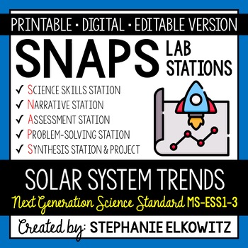 Preview of MS-ESS1-3 Solar System Trends Lab Activity | Printable, Digital & Editable