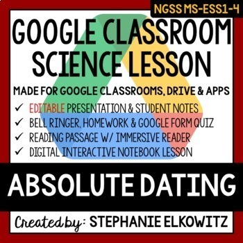Preview of MS-ESS1-4 Absolute Dating Google Classroom Lesson
