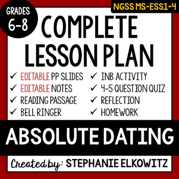 Preview of MS-ESS1-4 Absolute Dating Lesson | Printable & Digital
