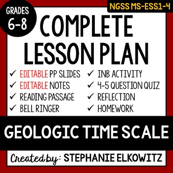 Preview of MS-ESS1-4 Geologic Time Scale Lesson | Printable & Digital