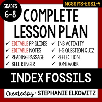 Preview of MS-ESS1-4 Index Fossils Lesson | Printable & Digital