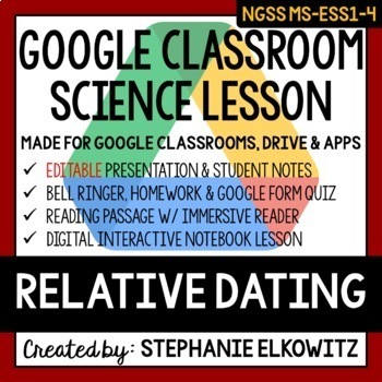 Preview of MS-ESS1-4 Relative Dating Google Classroom Lesson