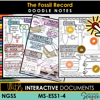 Preview of MS ESS1-4 The Fossil Record Doodle Notes  + Interactive Tool