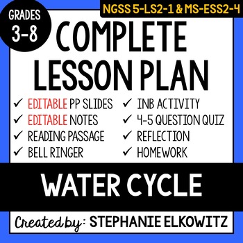 Preview of MS-ESS2-4 & 5-LS2-1 Water Cycle Lesson | Printable & Digital