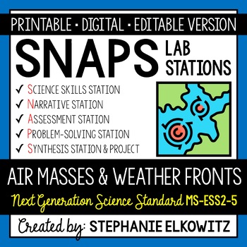 Preview of MS-ESS2-5 Air Masses and Weather Fronts Lab | Printable, Digital & Editable
