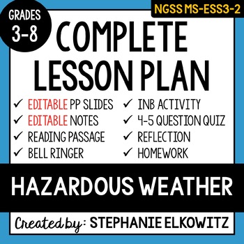 Preview of MS-ESS3-2 Hazardous Weather Lesson | Printable & Digital