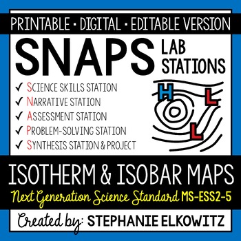 Preview of MS-ESS2-5 Isotherm and Isobar Maps Lab Activity | Printable, Digital & Editable