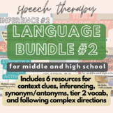 MS/HS Speech Therapy Language #2 (Vocab, Following Directi