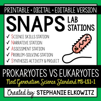 Preview of MS-LS1-1 Prokaryotes vs. Eukaryotes Lab Activity | Printable, Digital & Editable