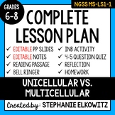 MS-LS1-1 Unicellular vs. Multicellular Lesson | Printable 