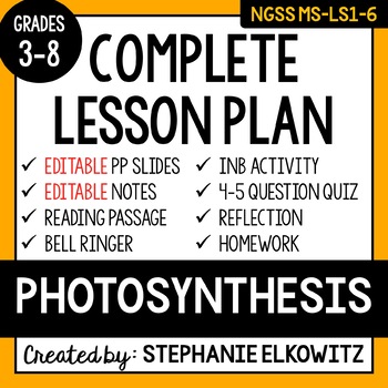 Preview of MS-LS1-6 Photosynthesis Lesson | Printable & Digital