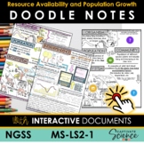 MS LS2-1 Ecosystem Interactions Science Doodle Notes + Int