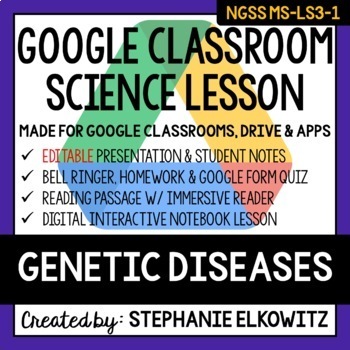 Preview of MS-LS3-1 Genetic Diseases Google Classroom Lesson