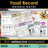 MS LS4-1 Fossil Record and Life on Earth Doodle Notes  + I