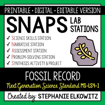 Preview of MS-LS4-1 The Fossil Record Lab Activity | Printable, Digital & Editable